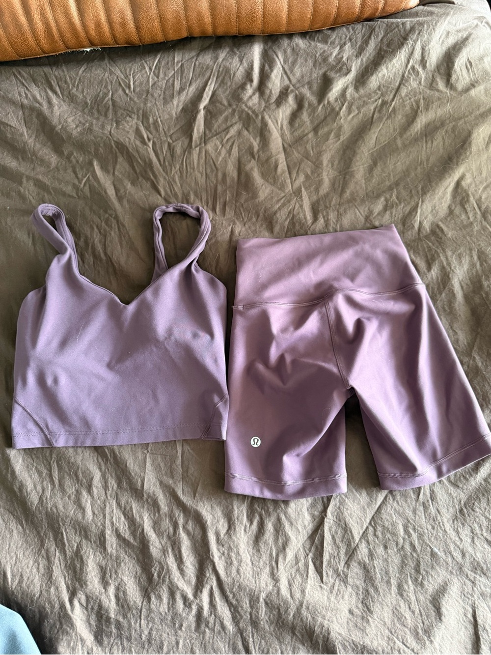 lululemon athletica Purple Lavender Align™ Tank and High-Rise Bike Shorts Set